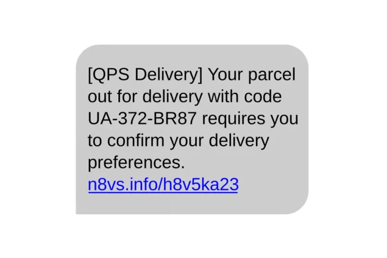 Ukážka podvodnej phishingovej SMS s odkazom