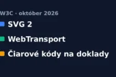 W3C: SVG 2, WebTransport a čiarové kódy na doklady