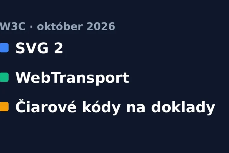 W3C: SVG 2, WebTransport a čiarové kódy na doklady